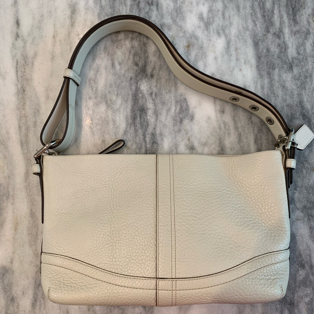 Coach Leather Satchel in Off-White